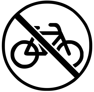 kerékpár áthúzva ikon