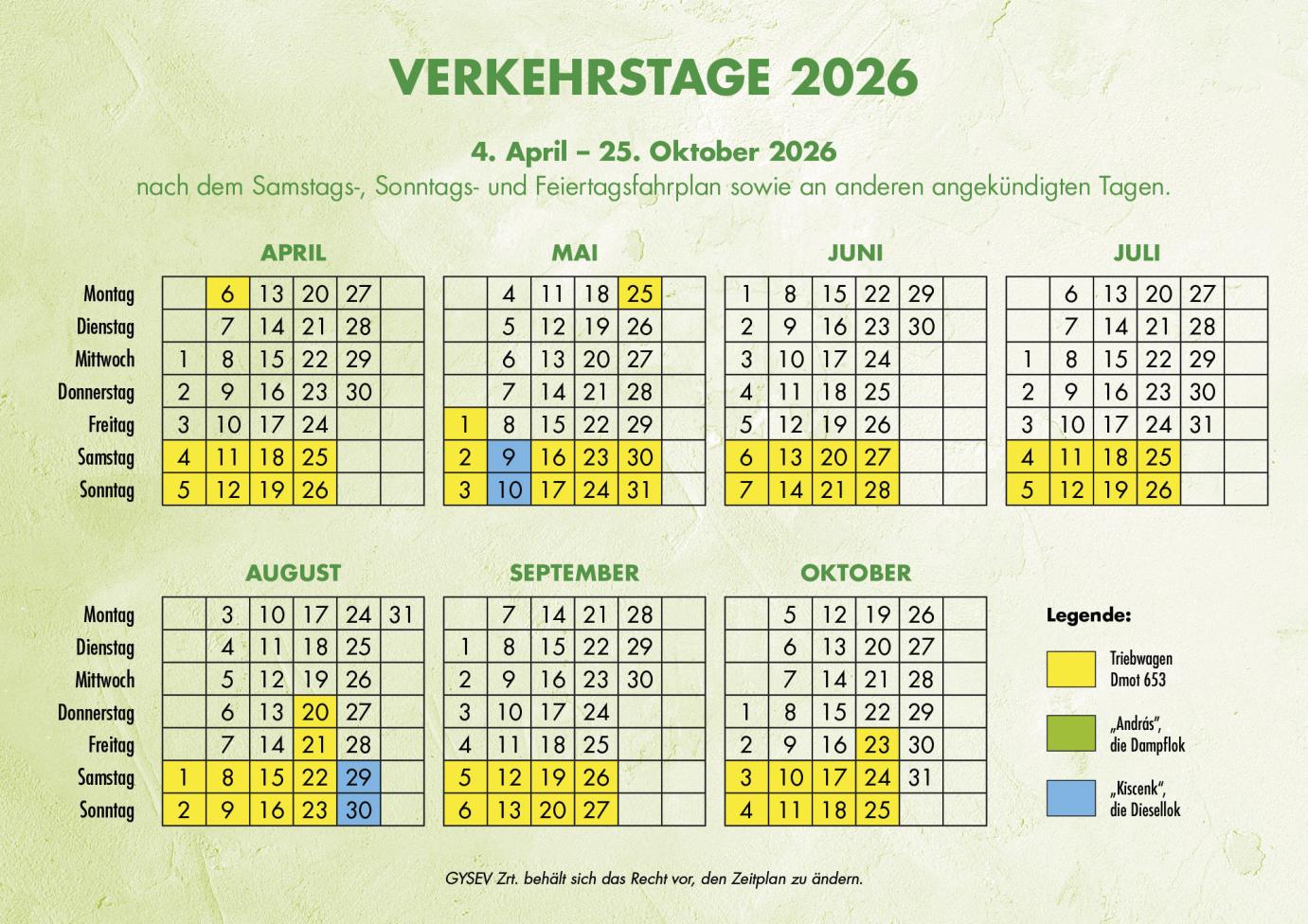 Museumsbahn Verkehrstage 2026
