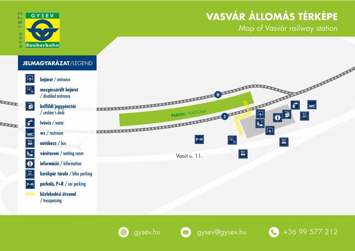Vasvár vasútállomás állomástérképe