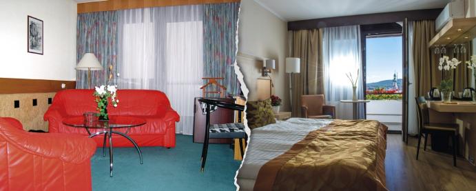 Vendégszoba a Hotel Sopron szállodában anno és most
