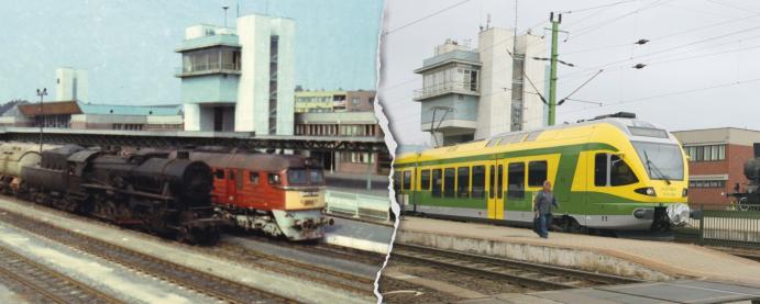 Sopron vasútállomás látkép anno és most