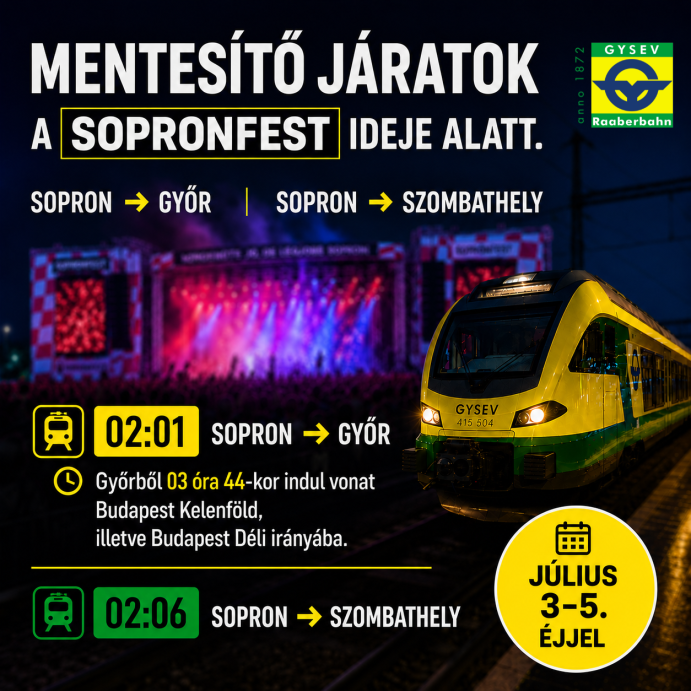 A mentesítő járatok menetrendje.