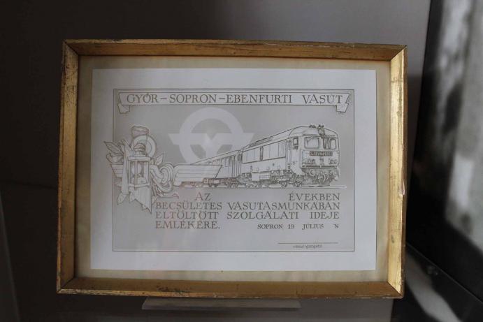 „A becsületes vasútmunkában betöltött szolgálati idő emlékére” emléklap (Lovas Gyula rajza) - SVVE