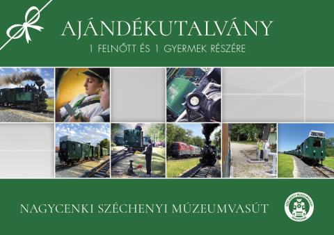 Múzeumvasút Ajándékutalvány 1 felnőtt és 1 gyermek részére